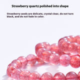 Strawberry crystal women's bracelet, recruit peach blossom prosperous marriage, peach blossom luck transfer bead crystal bracelet, send your favorite object