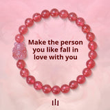 Strawberry crystal women's bracelet, recruit peach blossom prosperous marriage, peach blossom luck transfer bead crystal bracelet, send your favorite object