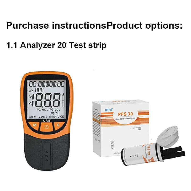URIT 5 In1 Blood Lipid Meter Analyzer Cholesterol Triglycerid 20pcs Strips ls22
