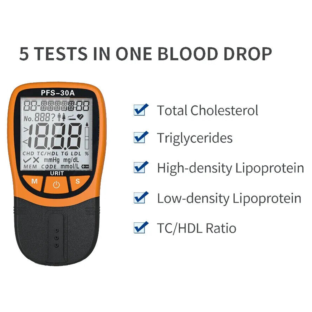 URIT 5 In1 Blood Lipid Meter Analyzer Cholesterol Triglycerid 20pcs Strips ls22