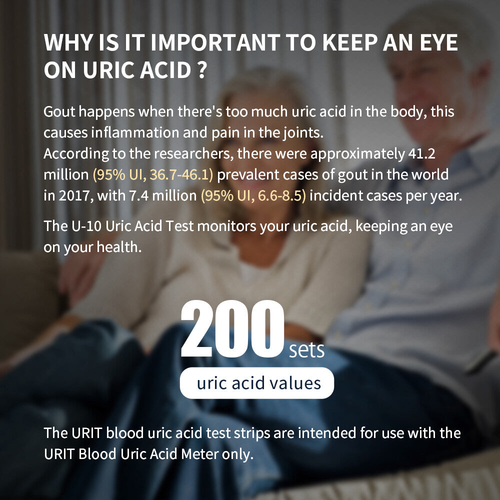 URIT Home Use Uric Acid Tester Fast Result in 25s Contains 25 test strips